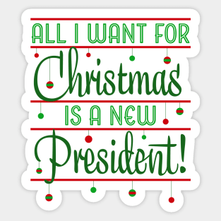 New President For Christmas Sticker